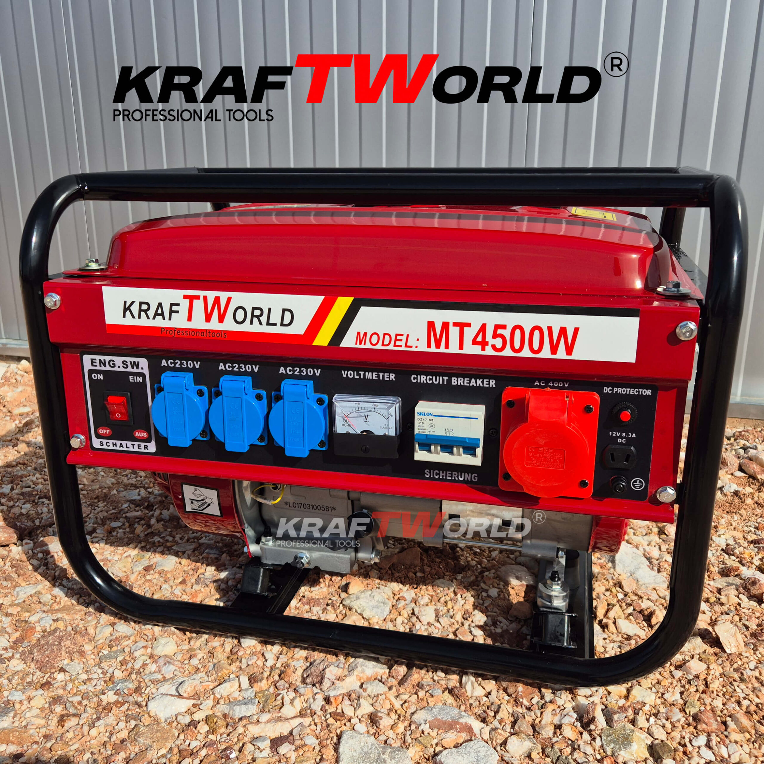 Четиритактов Бензинов Генератор Kraftworld 4.5kW - Монофазен Агрегат за ток - Image 2