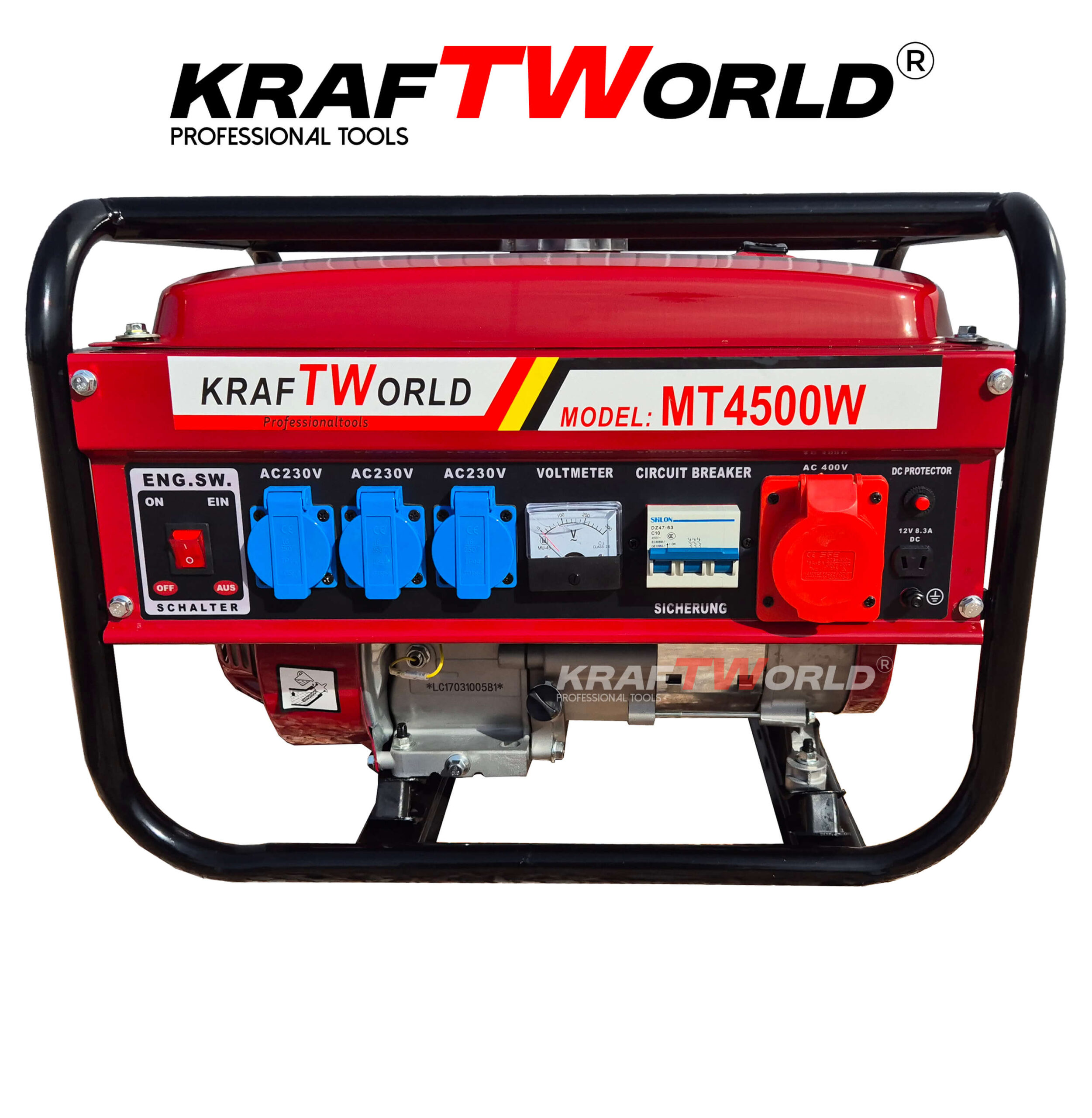 Четиритактов Бензинов Генератор Kraftworld 4.5kW - Монофазен Агрегат за ток - Image 3