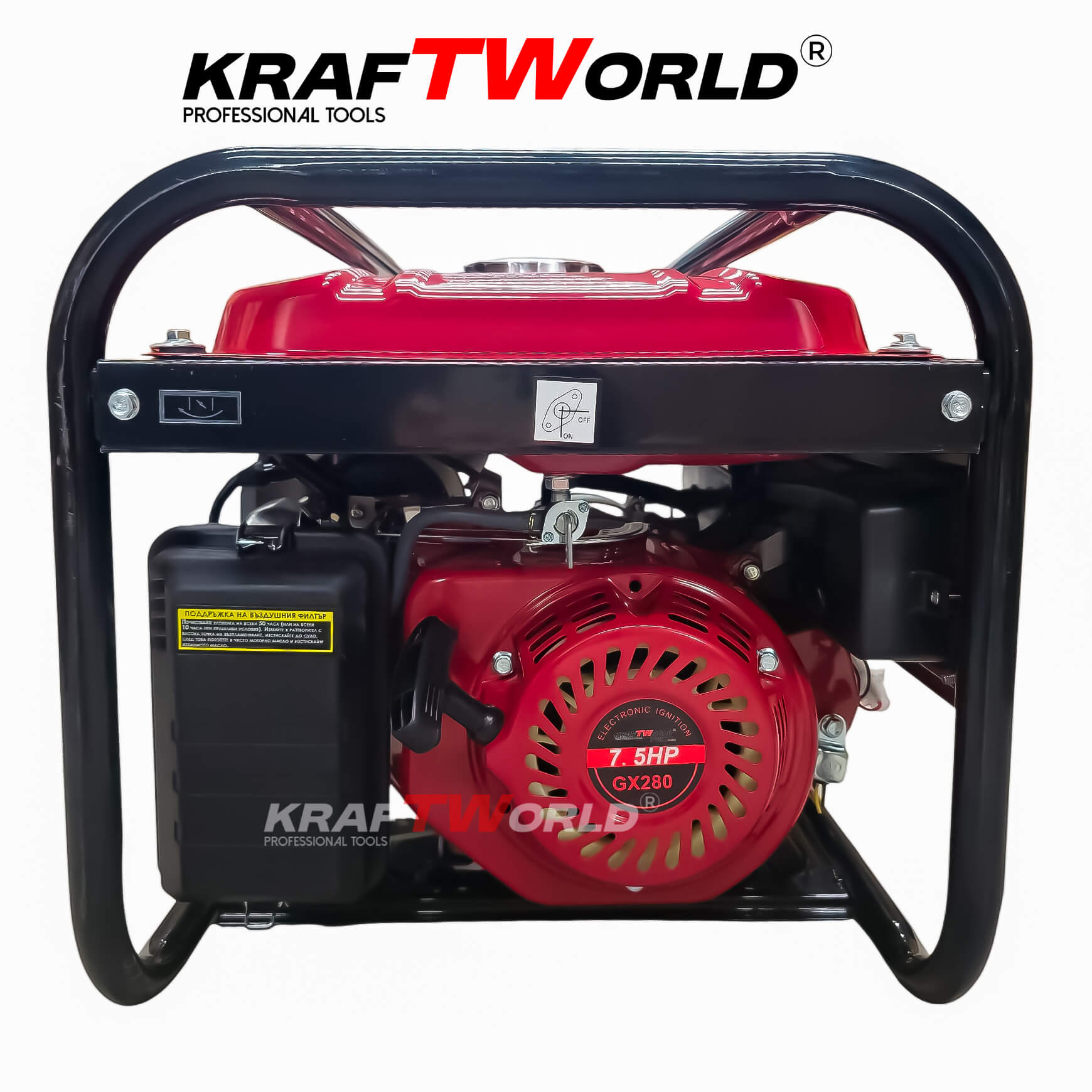Четиритактов Бензинов Генератор Kraftworld 4.5kW - Монофазен Агрегат за ток - Image 7