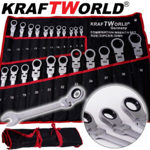 Звездогаечни Ключове KraftWorld – 22 Части – 6-32 мм с Чупещо Рамо