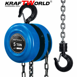 Ръчна лебедка с верига 5T KraftWorld – товароподемност 5000 кг, 3 м