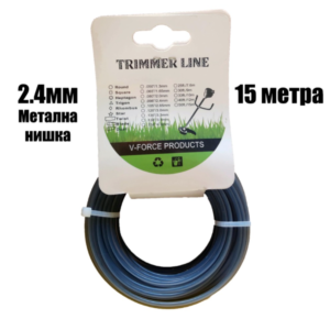 Корда с метална нишка 2.4 – 15м. за храсторез, тример, моторна коса