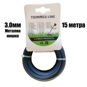 Корда с метална нишка 3.0 – 15м. за храсторез, тример, моторна коса