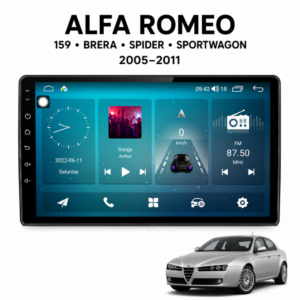 9-инчова мултимедия за Alfa Romeo 159, Brera, Spider и Sportwagon (2005–2011) + Подарък камера